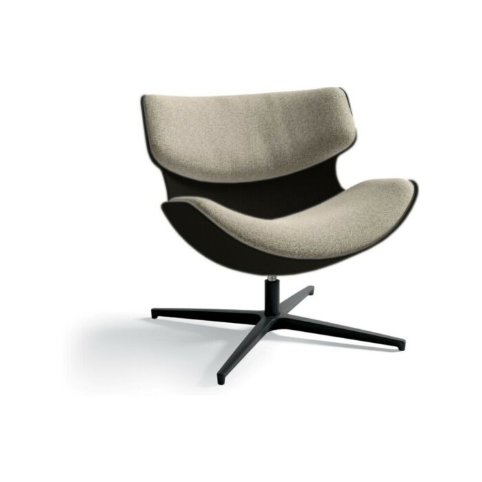 quadrifoglio group CLEOPAS BASSA Design Living Poltrona girevole con struttura in metallo, scocca in nylon e rivestimento in tessuto | pelle | ecopelle