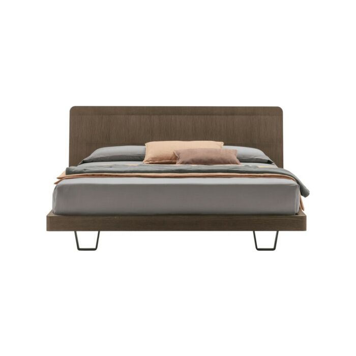 tomasella FRAME Doppelbett mit Holzstruktur | matt lackiert mit | ohne Behälter