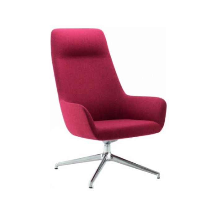 quadrifoglio group CITY LOUNGE ALTA GIREVOLE CON POGGIATESTA Design Living Poltrona girevole con struttura in metallo, e rivestimento in tessuto | pelle | ecopelle - con poggiatesta