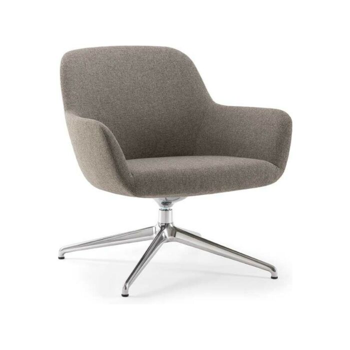 quadrifoglio group CITY LOUNGE BASSA GIREVOLE Design Living Poltrona girevole con struttura in metallo e rivestimento in tessuto | pelle | ecopelle