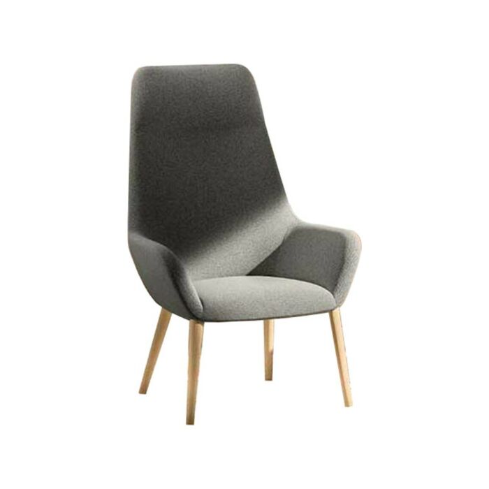 quadrifoglio group CITY LOUNGE ALTA LEGNO CON POGGIATESTA Design Living Poltrona con struttura in legno e rivestimento in tessuto | pelle | ecopelle - con poggiatesta