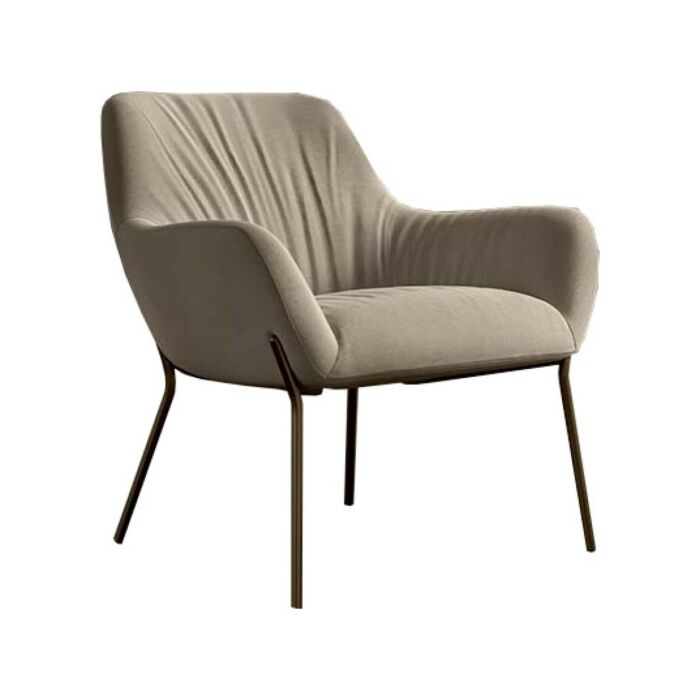 quadrifoglio group CITY DECO' LOUNGE BASSA Design Living Armchair with metal structure and fabric covering | skin | faux leather