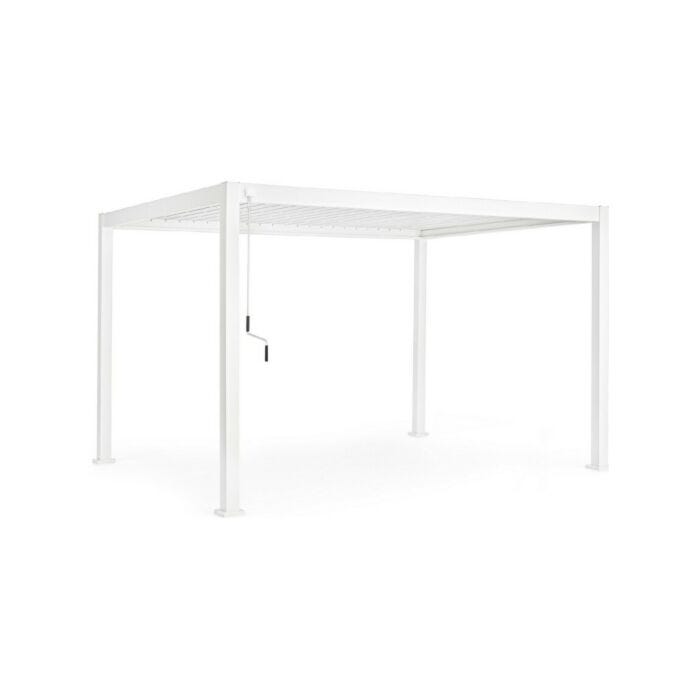 bizzotto 0795774 Ocean 3x4 Pergola mit Aluminiumstruktur und verstellbarem Lamellendach und integriertem Wasserablaufsystem - weiß
