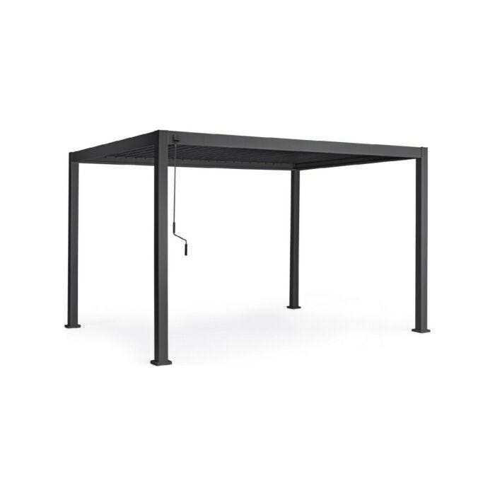 bizzotto 0795772 Ocean 3x4 Pergola mit Aluminiumstruktur und verstellbarem Lamellendach und integriertem Wasserablaufsystem - Anthrazit
