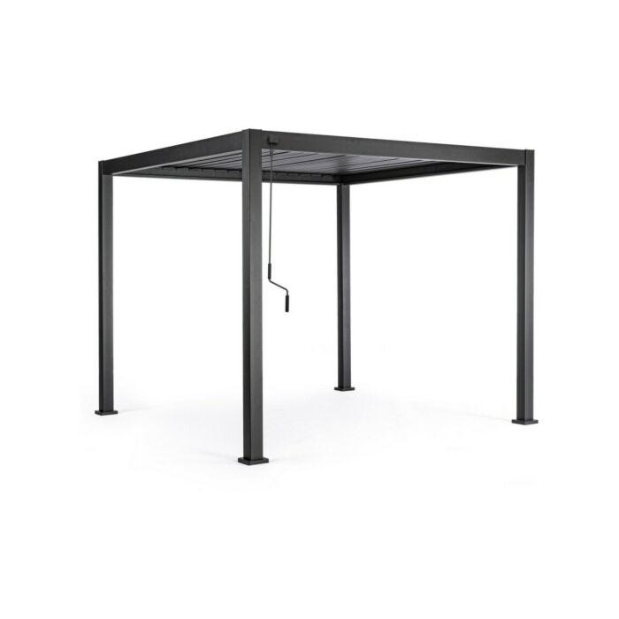 bizzotto 0795771 Ocean 3x3 Pergola mit Aluminiumstruktur und verstellbarem Lamellendach und integriertem Wasserablaufsystem - Anthrazit