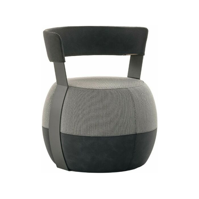 tomasella BARRIQUE Poltroncina in tessuto | ecopelle con schienale ed inserto in ecopelle