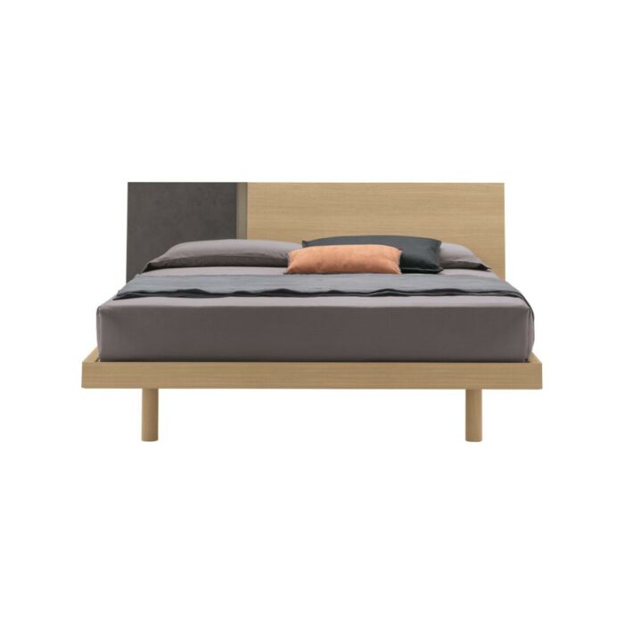 tomasella KEN Double bed - textured structure | lacquered - with | without base - with | without container