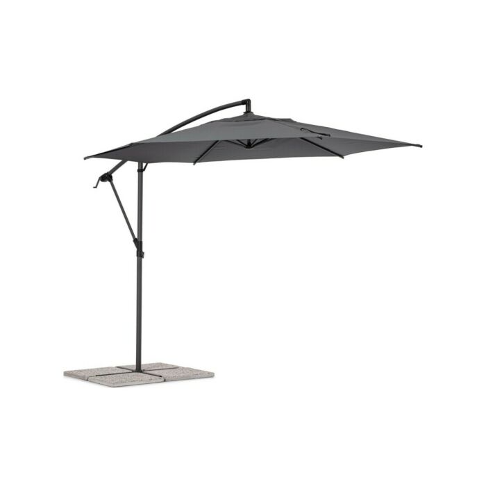 bizzotto yes 0795756 Tropea 3m cantilever umbrella with metal structure and fabric cover - anthracite/dark gray