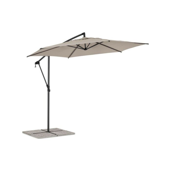 bizzotto yes 0795757 Tropea 3m cantilever umbrella with metal structure and fabric cover - anthracite/moon
