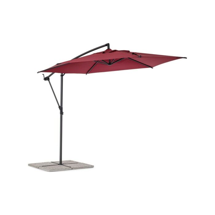 bizzotto yes 0795758 Tropea 3m cantilever umbrella with metal structure and fabric cover - anthracite/burgundy