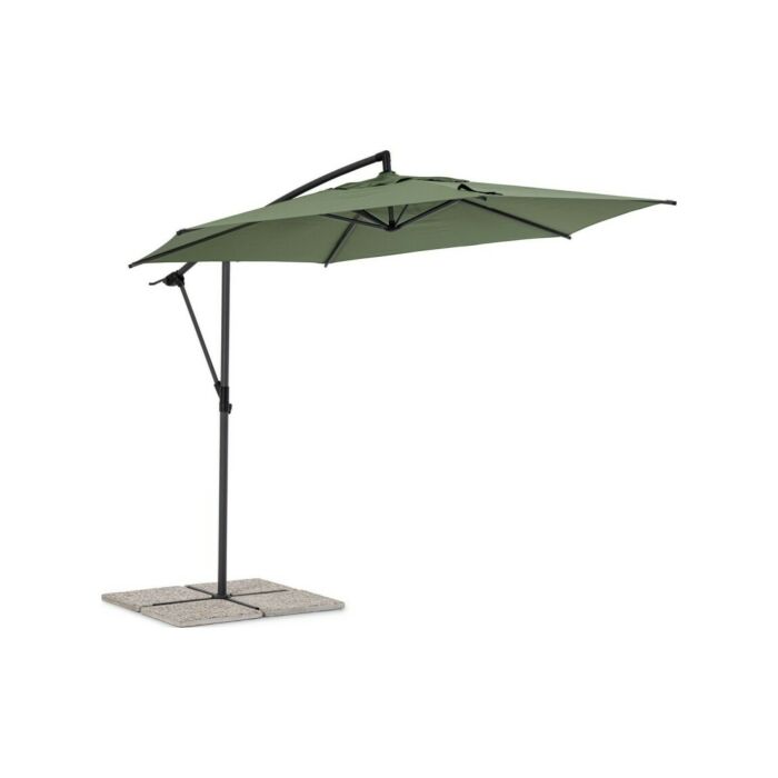 bizzotto yes 0795759 Tropea 3m cantilever umbrella with metal structure and fabric cover - anthracite/olive green