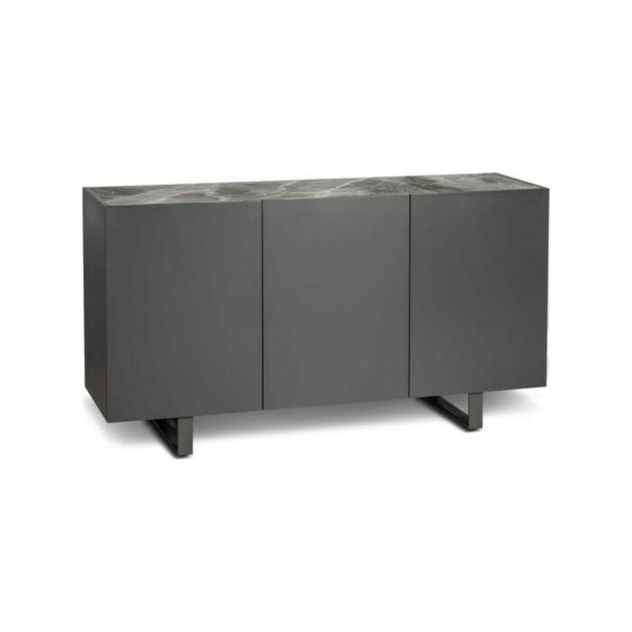 stones CR/010 PEGASO Sideboard mit 3 Türen mit grau furnierter Struktur und grauer Keramikplatte