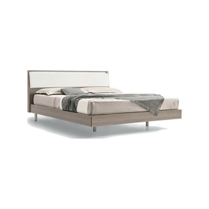 maronese acf AIDA Letto matrimoniale con struttura in melaminico | laccato e testiera imbottita - con | senza rete - con | senza contenitore - kit luce opzionale