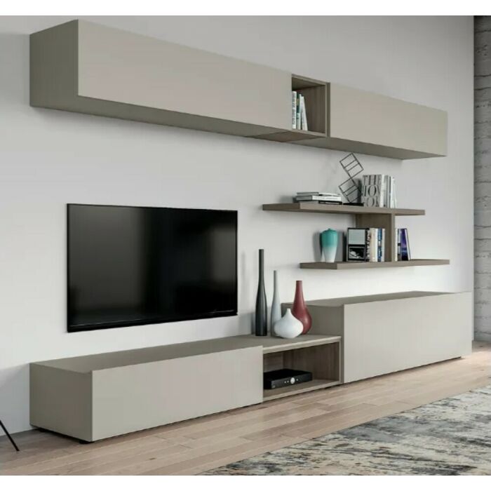 santalucia mobili PTG302 PRATICO Equipped wall in lacquered | essence | material