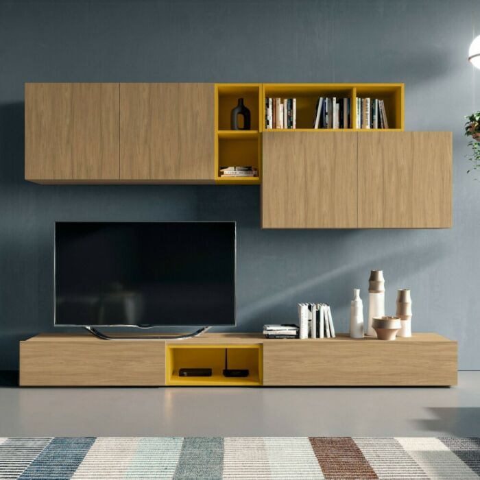 santalucia mobili PTG305 PRATICO Mur équipé en laqué | essentiel | matériel