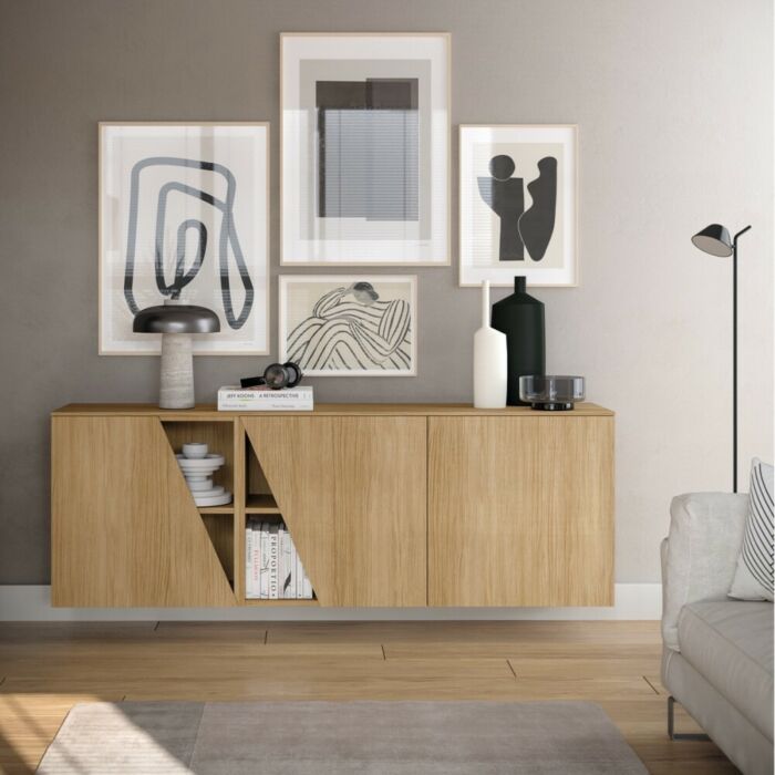 santalucia mobili PTM304 PRATICO Lackiertes Sideboard mit 3 Türen | Essenz | Material