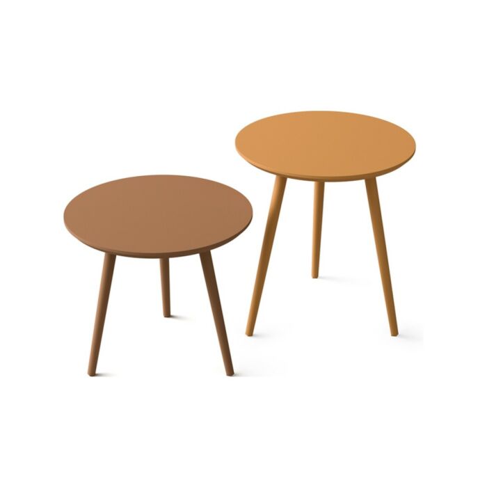 santalucia mobili KLIMT HOMY Tavolino rotondo con gambe in metallo e piano in legno laccato
