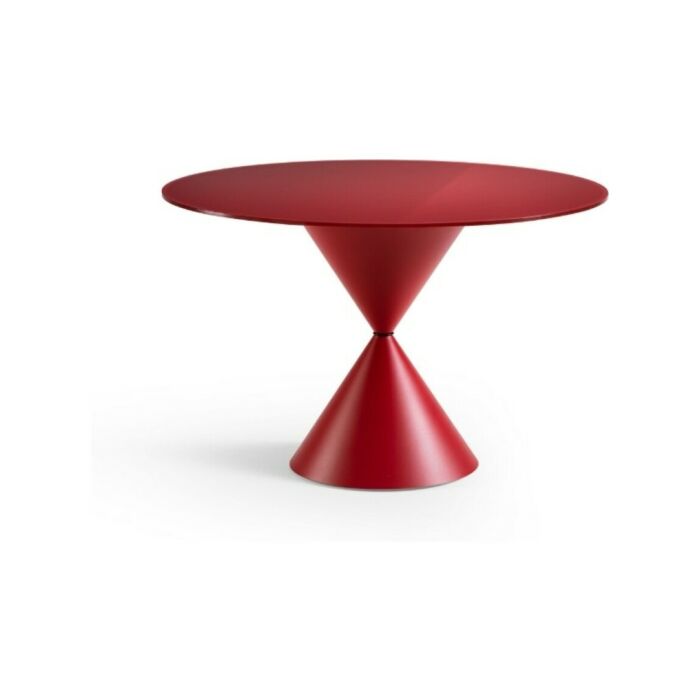 midj CLESSIDRA Tavolino rotondo con struttura ed inserto in metallo e piano in MDF | metallo | cuoio | vetroceramica | marmo