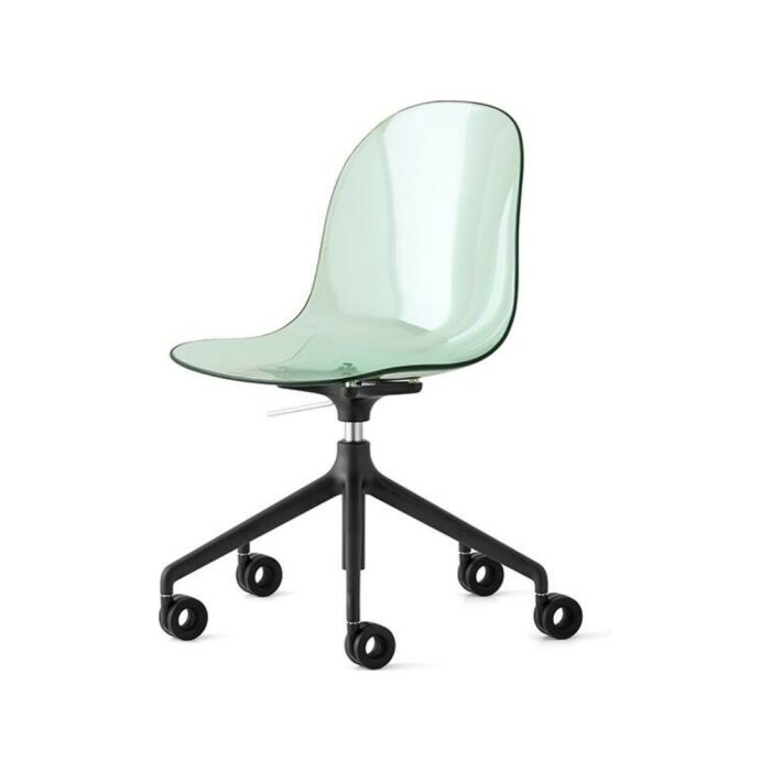 connubia ACADEMY Swivel chair with gas lift with aluminum structure and polycarbonate seat