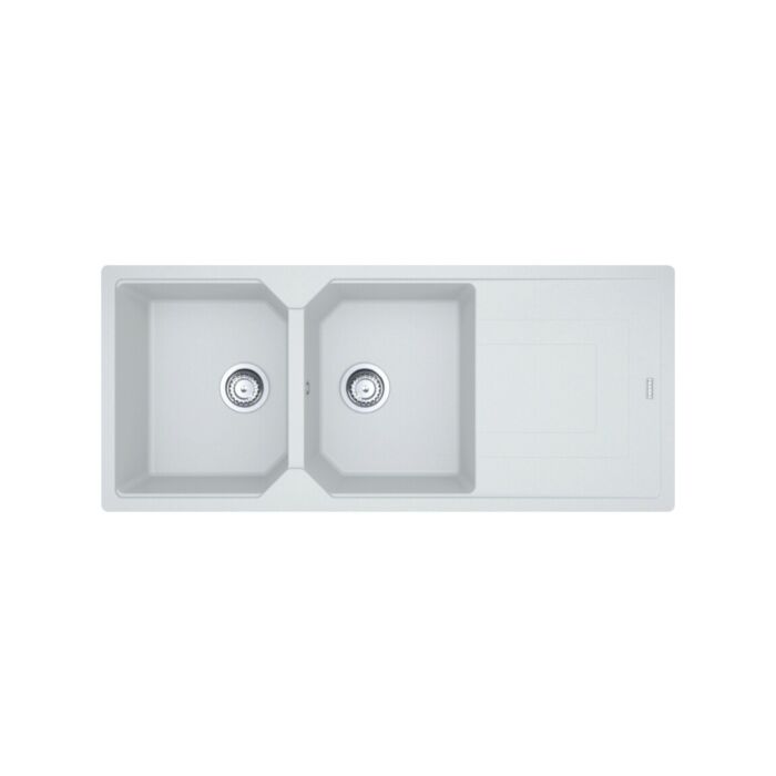 franke UBG 621 Urban Lavello 2 vasche incasso 116 x 50 cm con gocciolatoio reversibile - bianco