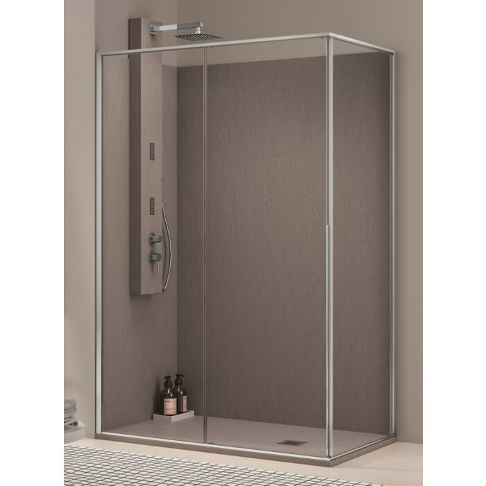 agha Run Angolo Caisson d'angle H 200 cm - 1 porte coulissante avec 1 fixe en ligne + 1 fixe latéral