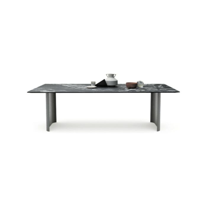 devina nais MANHATTAN MY GLASS FREE TABLES Table rectangulaire fixe - plateau en verre - structure en fer | verre
