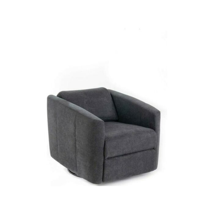 stones RE/210/GS Magic Armchair with chromed metal frame and fabric seat - dark grey