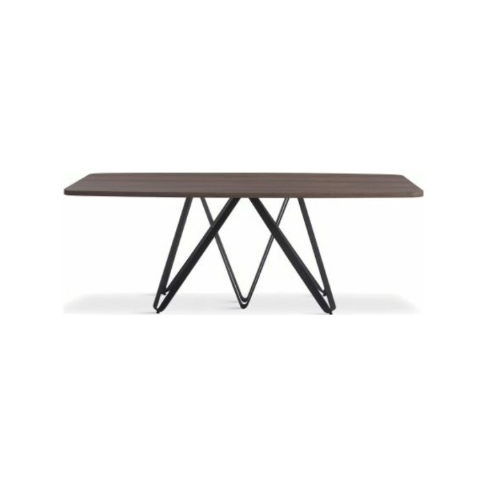 sedit ROULETTE FISSO UPDATE Fixed rectangular table | oval - painted metal structure with textured top | glass | ceramic
