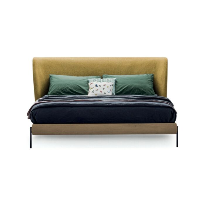 devina nais LEAF Double bed with padded headboard and 10 types of bed frame in solid oak | padded
