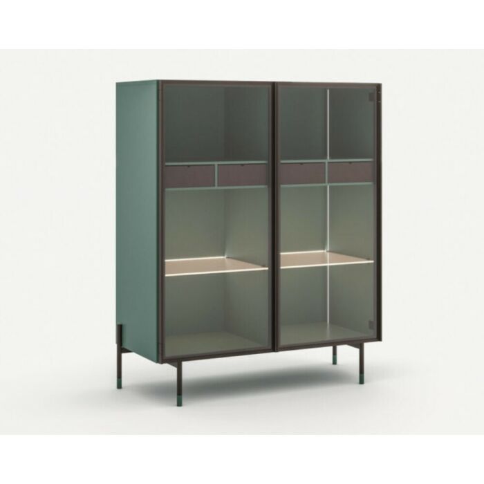 orme GLASS Credenza a 2 ante | 4 ante in melaminico | laccato con piedini o basamento in metallo | plexiglass