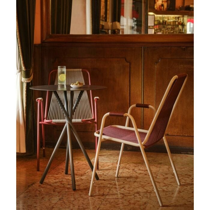 unopiù COCO Fester Tisch d. 60 cm aus Graphitmetall