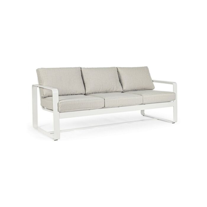 bizzotto 0663107 Merrigan 3 seater sofa in white aluminum and fabric cushions