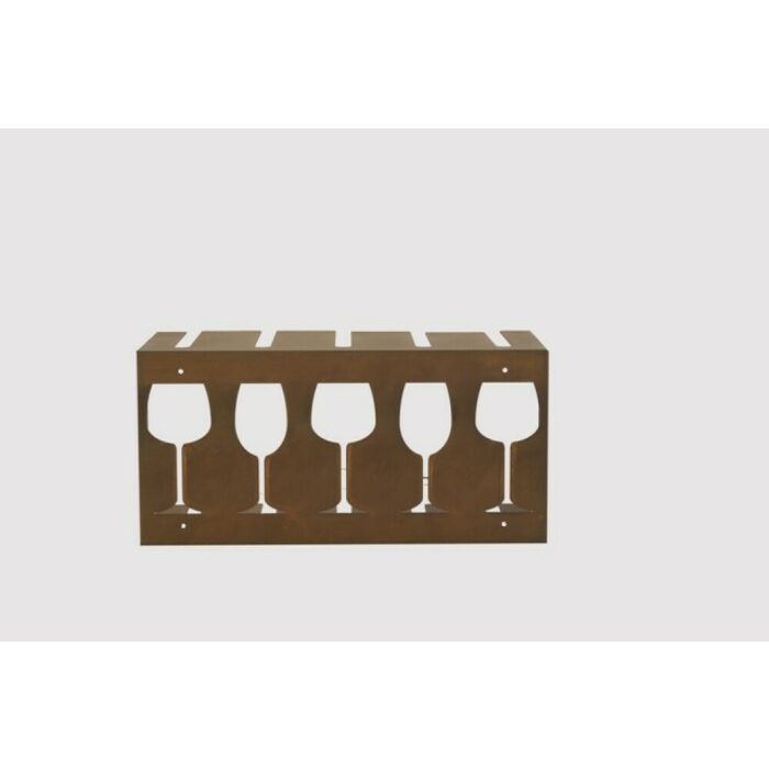 elite ENO B24 LIBRERIA DEL VINO Portabicchieri in lamiera tagliata al laser con decorazioni laterali a forma di calice