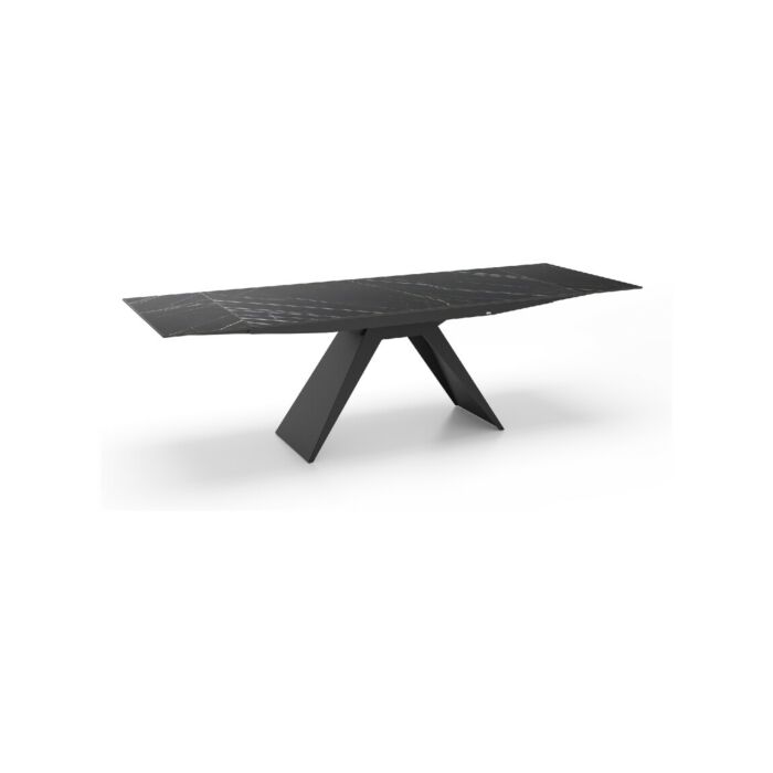 vieffehome ATMAN Tavolo fisso | allungabile con piano in gres porcellanato e base in stratificato Hpl