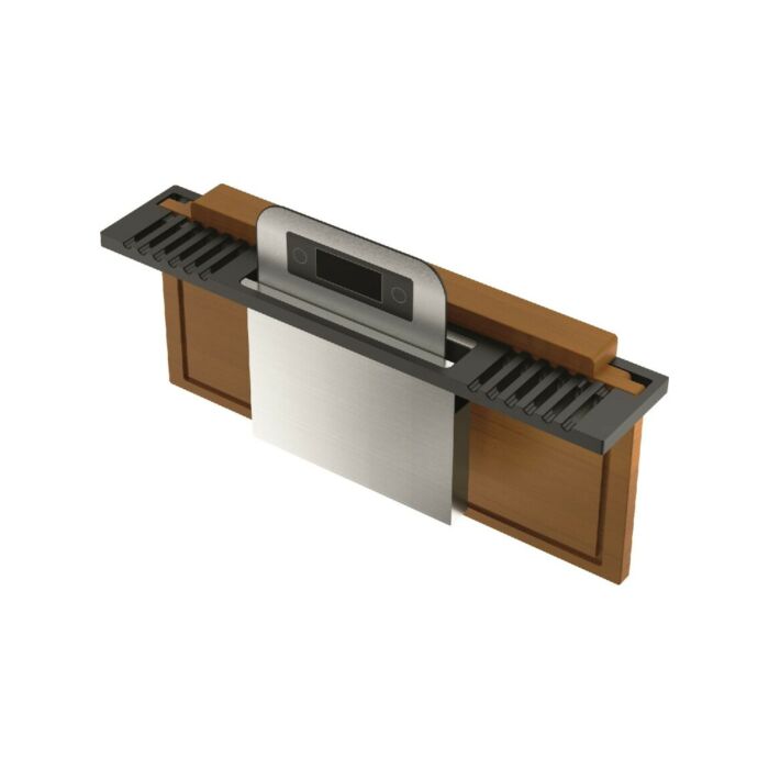 foster 8100708 Kit tagliere in legno e bilancia per canale attrezzato 44 x 9 - black