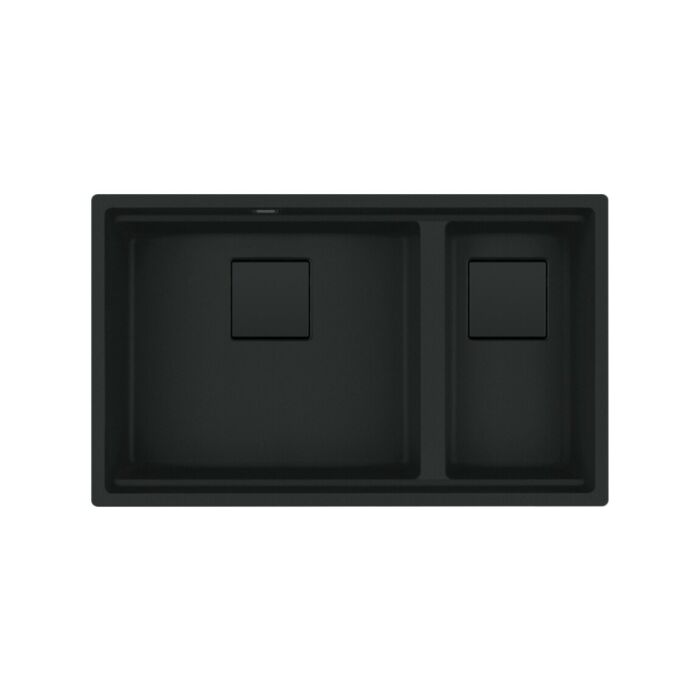 franke KNG 120 Kubus 2 1 1/2 bowl undermount sink 72 x 42 - black matt