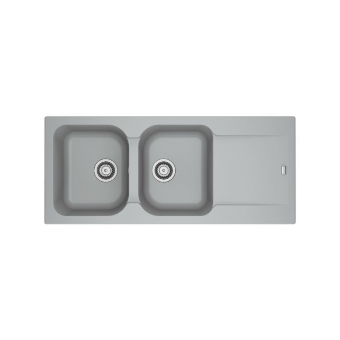 franke KID 621-116 Kite Lavello 2 vasche incasso 116 x 50 con gocciolatoio reversibile - grigio