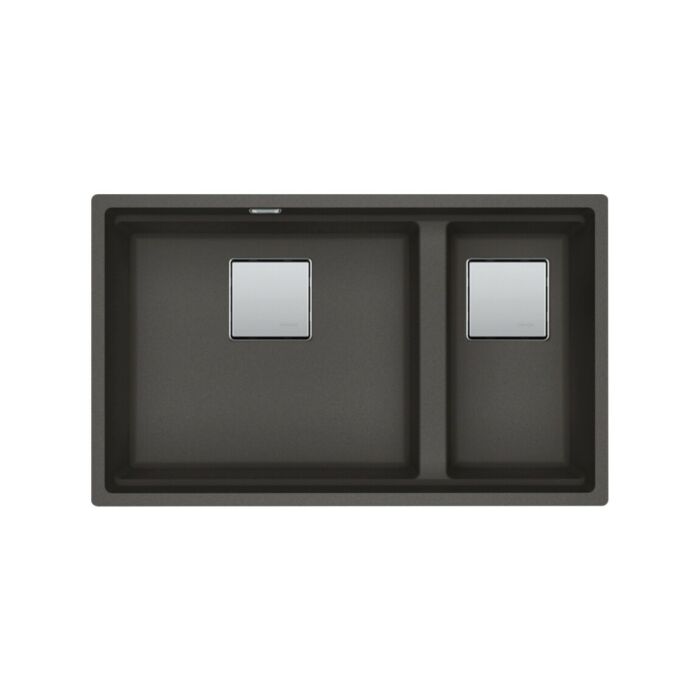 franke KNG 120 Kubus 2 1 1/2 bowl undermount sink 72 x 42 - slate grey
