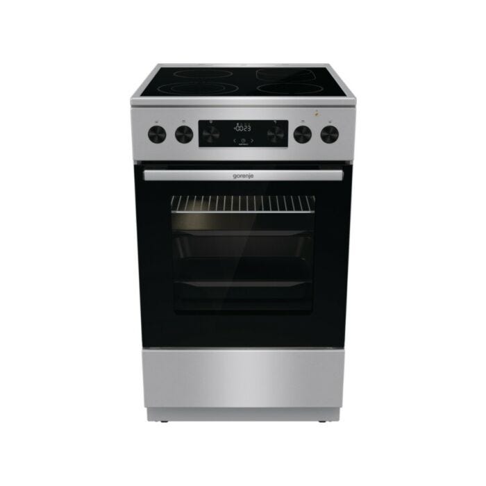 gorenje GECS5C70XPA Annäherung an die Küche cm. 50 – 4 elektrische Zonen – 1 elektrischer Ofen – Edelstahl/schwarz