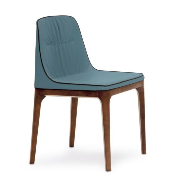 tonin casa MIVIDA Sedia con struttura in legno e seduta in pelle | ecopelle | velluto | tessuto