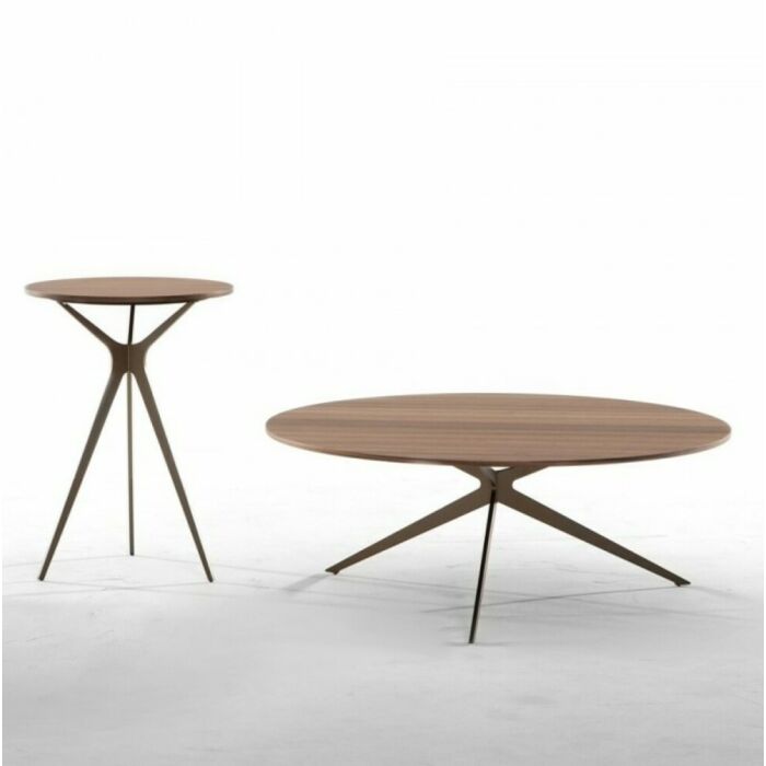 tonin casa TREE Table ronde avec structure en métal et plateau en bois