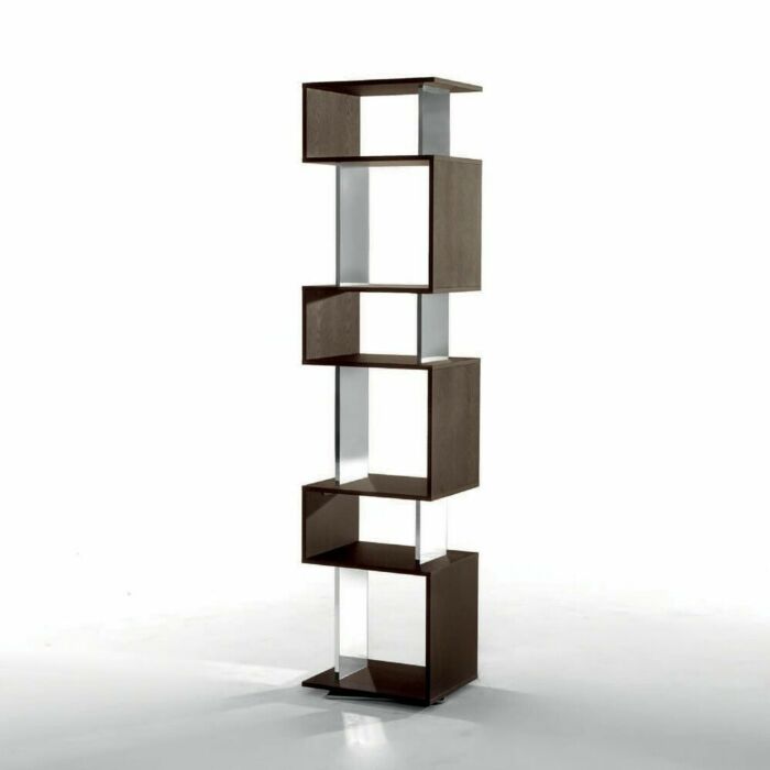 tonin casa OSUNA Libreria girevole in legno con supporti in finitura specchio