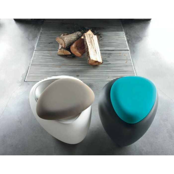 tonin casa IOS Pouf in polietilene con vano contenitore e cuscino rivestito in tessuto