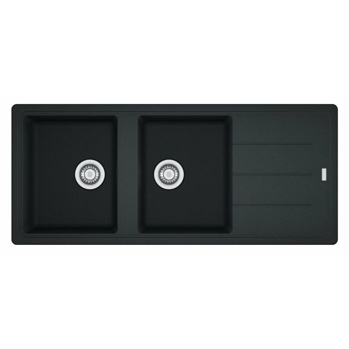 franke BFG 621 Boston Built-in 2-bowl sink 116 x 50 with reversible drainer - black