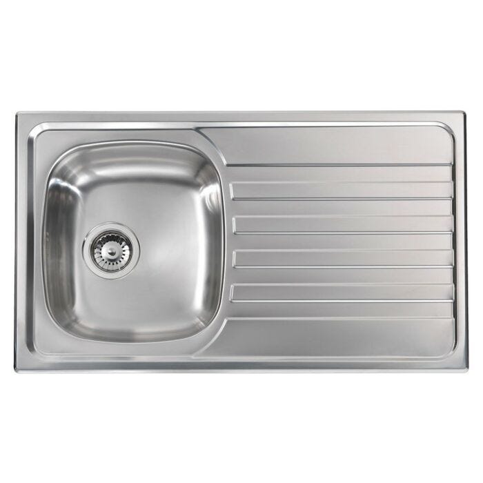 cm lavelli 010843.S1.01.2016 Nihal Waschbecken cm. 86 x 50 - 1 linker Tank + rechter Abtropffläche - satinierter Edelstahl
