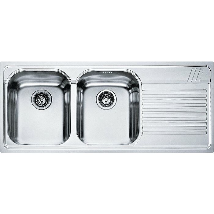 franke AMX 621 Armonia Built-in 2-bowl sink 116 x 50 with right drainer - satin stainless steel
