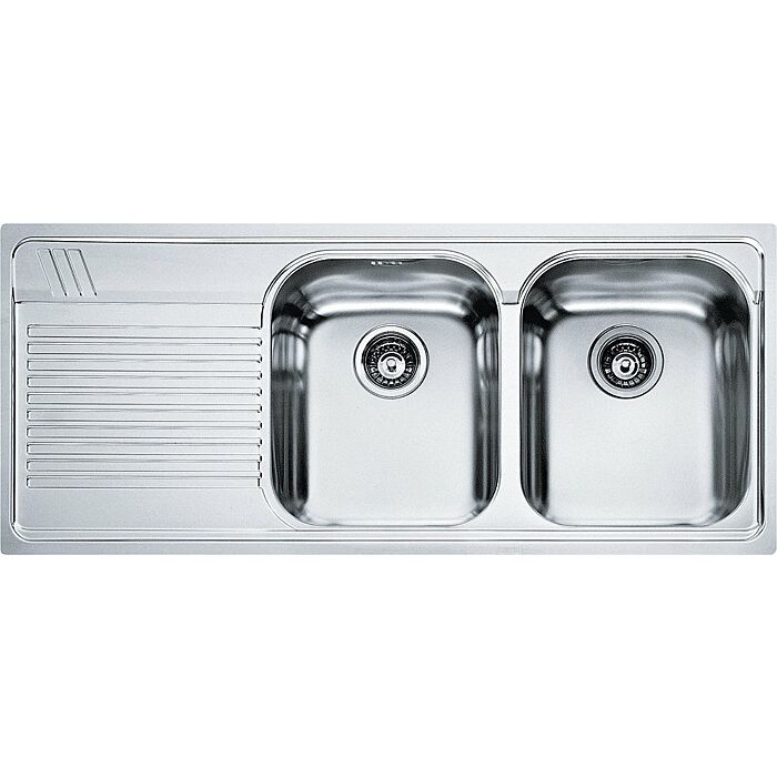 franke AMX 621 Armonia Built-in 2-bowl sink 116 x 50 with left drainer - satin stainless steel