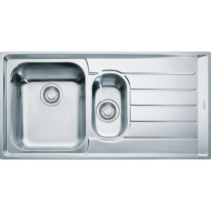 franke NEX 651 Neptune 1 and 1/2 bowl built-in sink 100 x 51 with right drainer - satin stainless steel