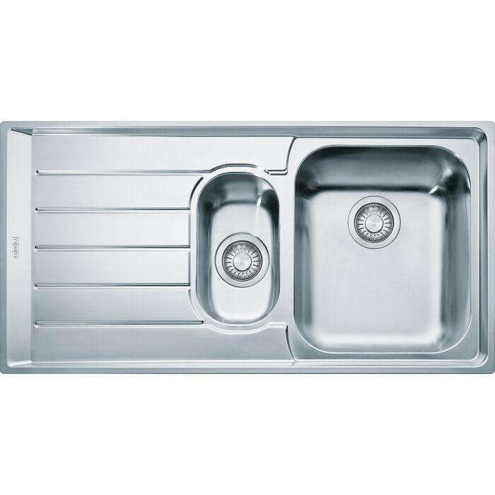 franke NEX 651 Neptune 1 and 1/2 bowl built-in sink 100 x 51 with left drainer - satin stainless steel