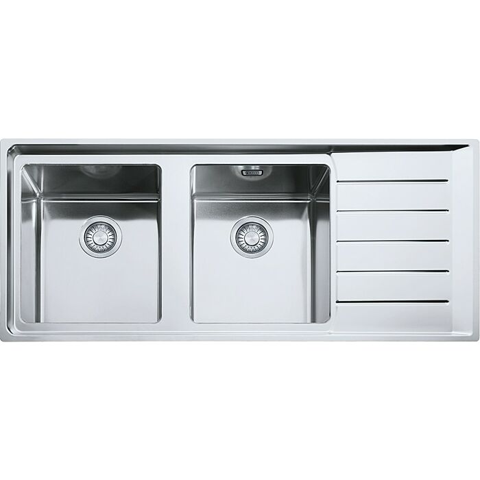 franke NPX 621 Neptune Plus Lavello 2 vasche incasso 116 x 51 con gocciolatoio destro - inox satinato